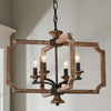 rustic wood black lantern pendant lamp