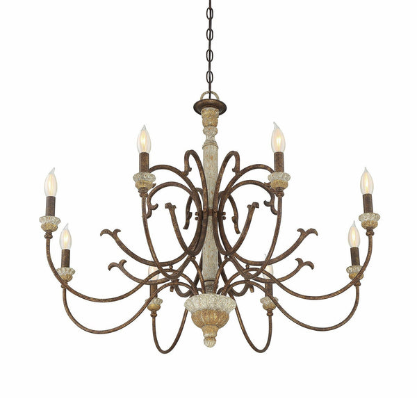 rustic wood iron gilded rust chandelier