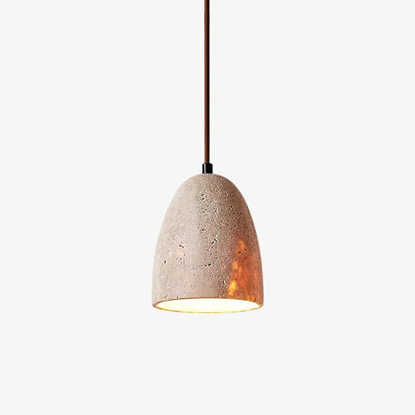 scandinavian beige travertine bell pendant lamp