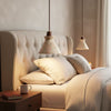 scandinavian beige travertine conical pendant lamp