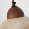 scandinavian beige travertine glass semicircle pendant light