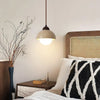 scandinavian beige travertine glass semicircle pendant light
