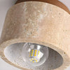 scandinavian beige travertine wood cylinder ceiling light