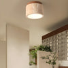 scandinavian beige travertine wood cylinder ceiling light