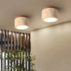 scandinavian beige travertine wood cylinder ceiling light
