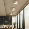 scandinavian beige travertine wood cylinder ceiling light