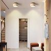 scandinavian beige travertine wood cylinder ceiling light