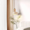 scandinavian beige travertine wood cylinder pendant lamp