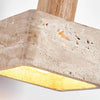 scandinavian beige travertine wood cylinder pendant lamp