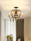 scandinavian black iron wood candle chandelier