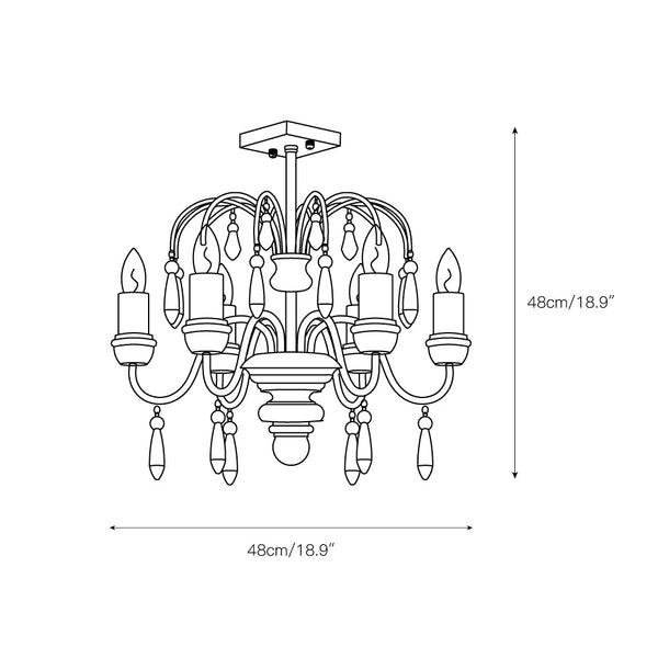 scandinavian black iron wood candle chandelier