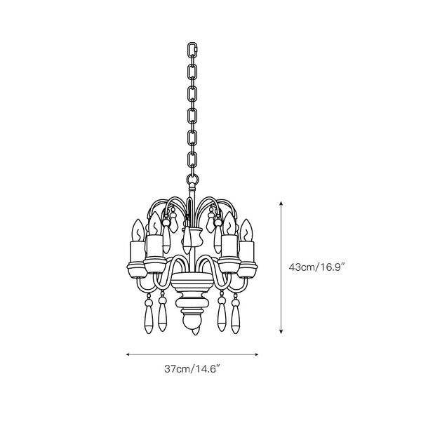 scandinavian black iron wood candle chandelier