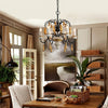 scandinavian black iron wood candle chandelier