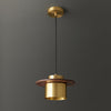 scandinavian brass walnut dome pendant light