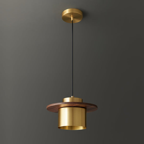 scandinavian brass walnut dome pendant light