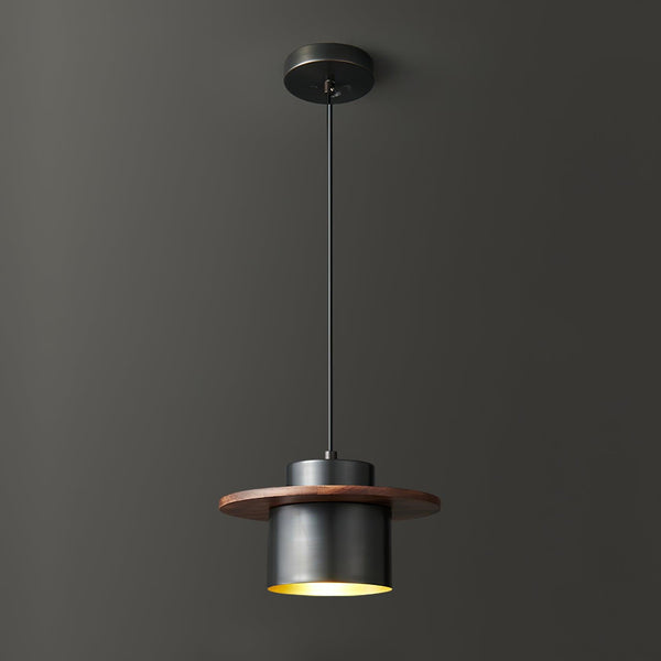 scandinavian brass walnut dome pendant light