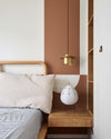 scandinavian brass walnut dome pendant light