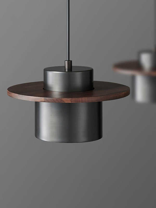 scandinavian brass walnut dome pendant light