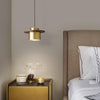 scandinavian brass walnut dome pendant light