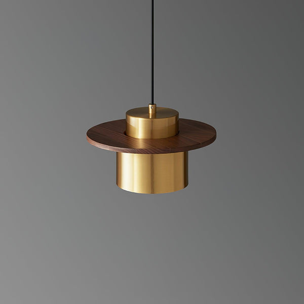 scandinavian brass walnut dome pendant light