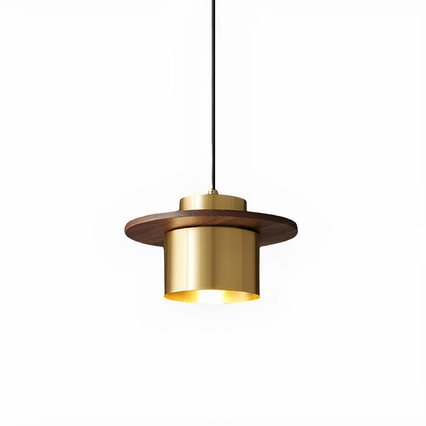 scandinavian brass walnut dome pendant light