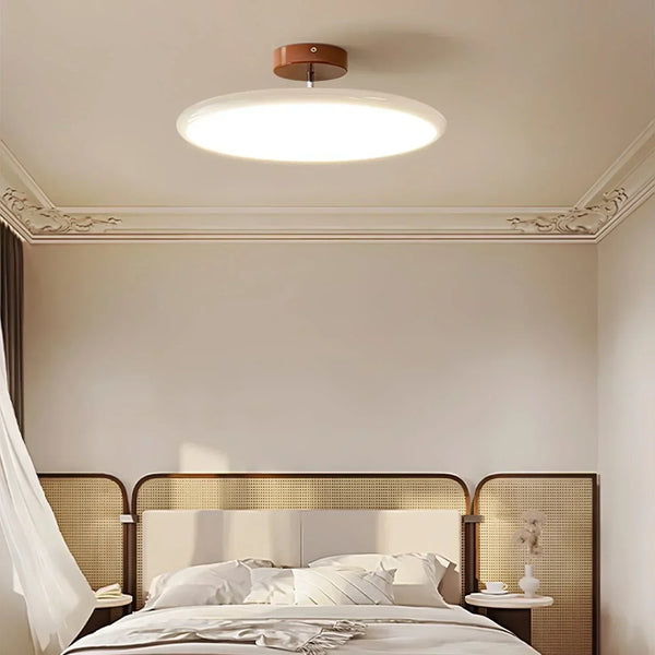 scandinavian cream iron led flush mount ceiling light