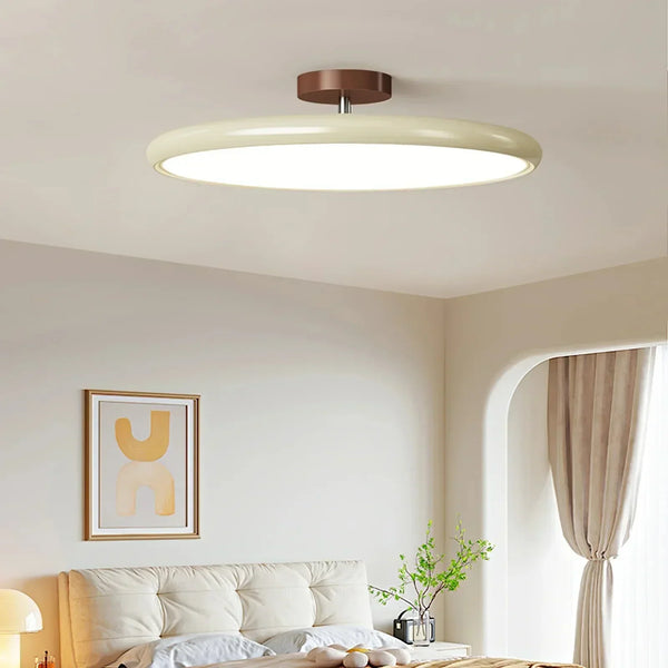 scandinavian cream iron led flush mount ceiling light