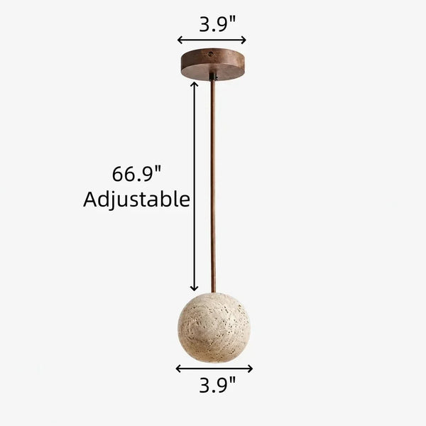 scandinavian natural travertine mini cylinder pendant light