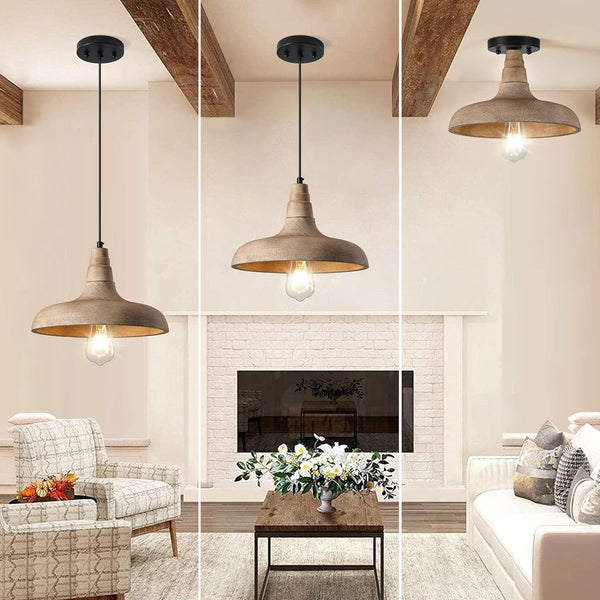 scandinavian natural wood dome pendant light