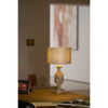 scandinavian old wood fabric table lamp