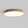scandinavian travertine wood round flush mount ceiling light