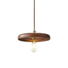 scandinavian walnut ash wood brass pendant light