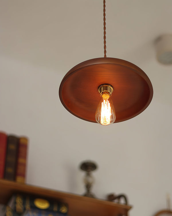 scandinavian walnut ash wood brass pendant light