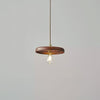 scandinavian walnut ash wood brass pendant light