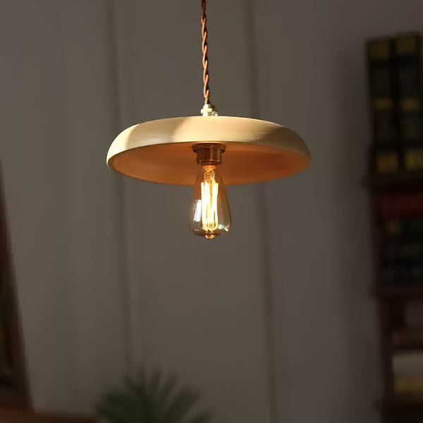 scandinavian walnut ash wood brass pendant light