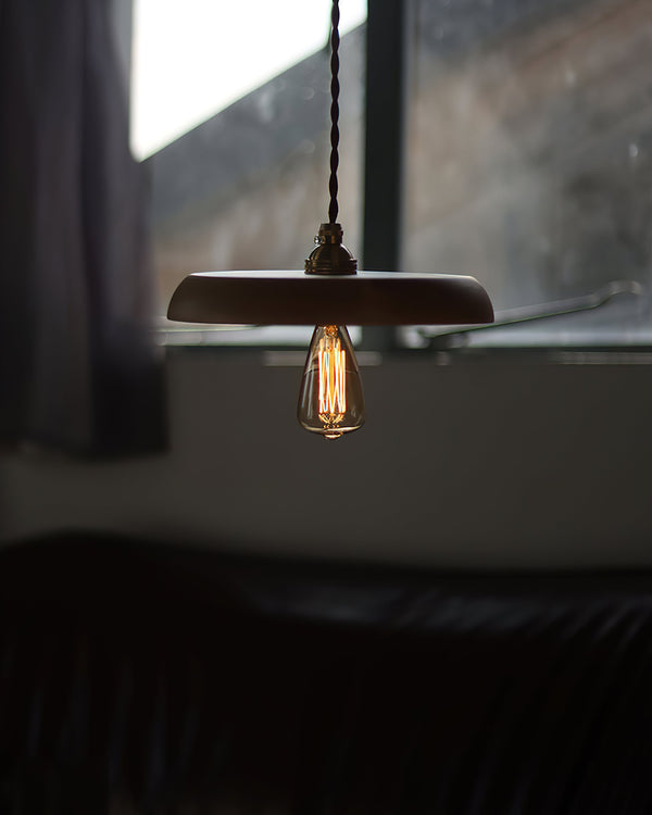 scandinavian walnut ash wood brass pendant light