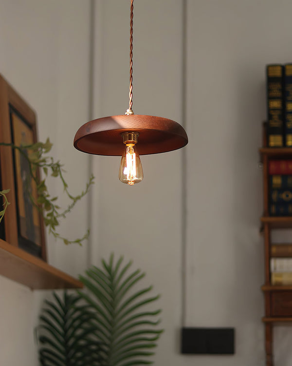 scandinavian walnut ash wood brass pendant light
