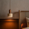 scandinavian walnut travertine round pendant light