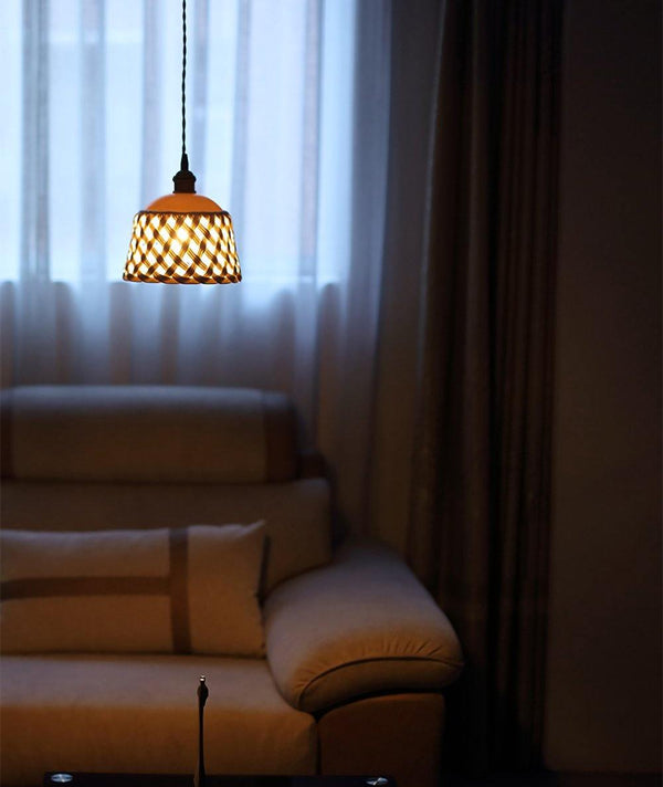 scandinavian white ceramic openwork pendant light