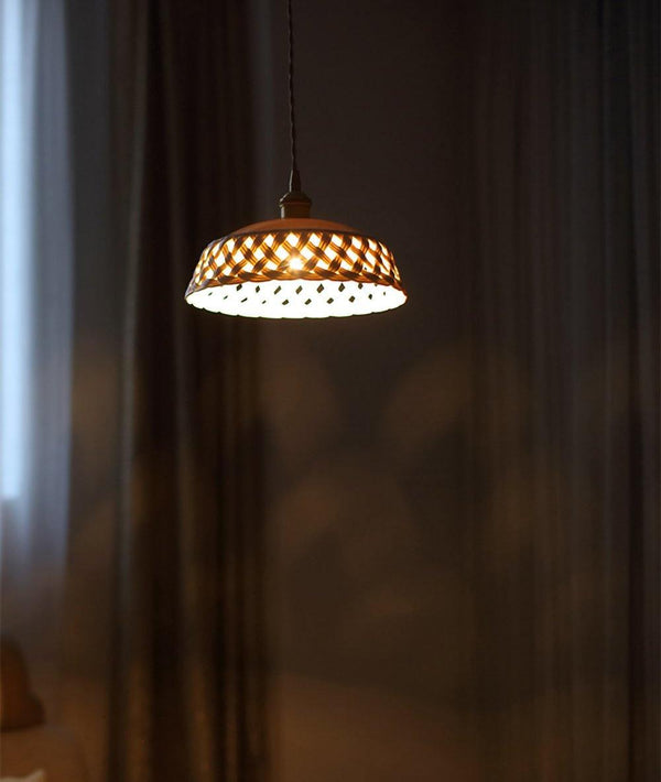 scandinavian white ceramic openwork pendant light