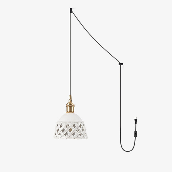 scandinavian white ceramic openwork pendant light