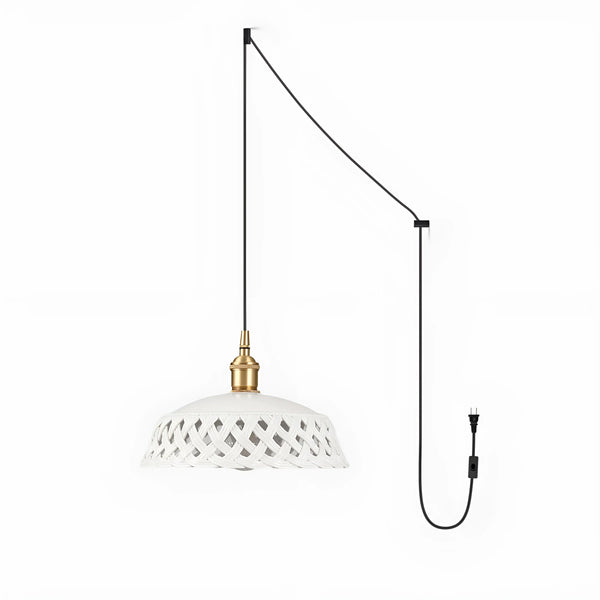 scandinavian white ceramic openwork pendant light