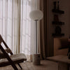 scandinavian white glass marble floor lamp