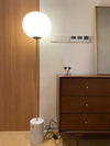 scandinavian white glass marble floor lamp