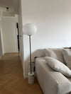 scandinavian white glass marble floor lamp