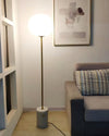 scandinavian white glass marble floor lamp