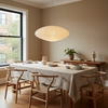 scandinavian white washi paper oval pendant light