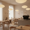 scandinavian white washi paper oval pendant light