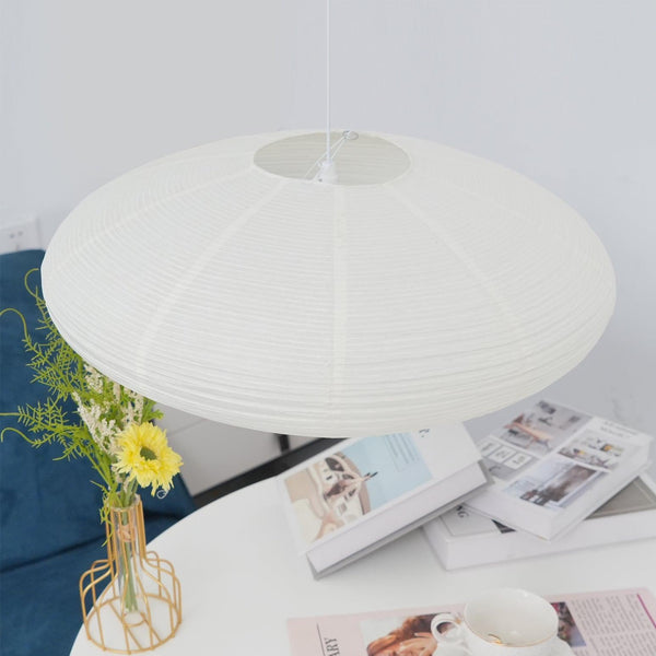 scandinavian white washi paper oval pendant light