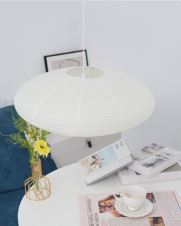 scandinavian white washi paper oval pendant light